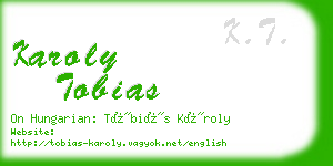 karoly tobias business card